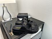 	 Chanel Black Lambskin Dad Slide Sandals - 5