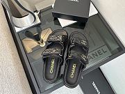	 Chanel Black Lambskin Dad Slide Sandals - 4