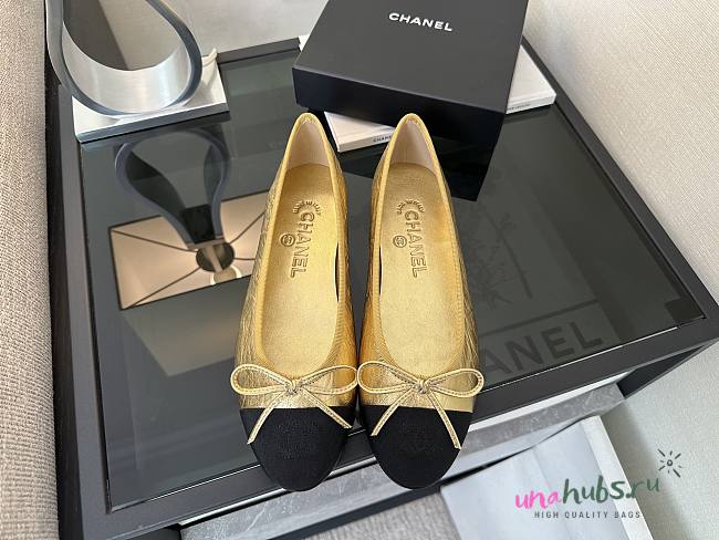 Chanel Ballerina Flats Shoes Gold - 1