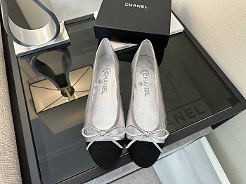 	 Chanel Ballerina Flats Shoes Silver