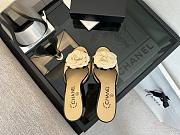 Chanel Quilted Camellia Flower Sandals in Beige Leather - 6