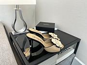 Chanel Quilted Camellia Flower Sandals in Beige Leather - 5