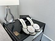 	 Chanel Quilted Camellia Flower Sandals in White Leather - 1