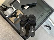 	 Chanel Quilted Camellia Flower Sandals in Black Leather - 5