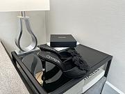	 Chanel Quilted Camellia Flower Sandals in Black Leather - 2