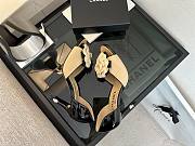 Chanel Cream/Black Patent And Leather Camellia Dorsay Pumps - 2