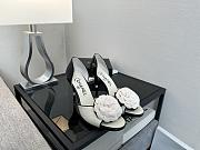 	 Chanel White/Black Patent And Leather Camellia Dorsay Pumps - 1