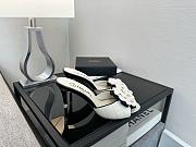 	 Chanel White/Black Patent And Leather Camellia Dorsay Pumps - 5