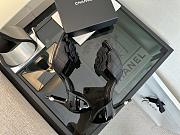 	 Chanel Black Patent And Leather Camellia Dorsay Pumps - 6