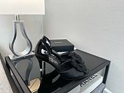 	 Chanel Black Patent And Leather Camellia Dorsay Pumps - 4
