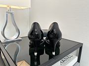 	 Chanel Black Patent And Leather Camellia Dorsay Pumps - 3