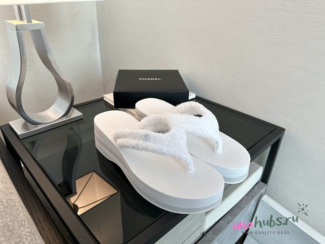Chanel Thongs - Cotton, white - 1