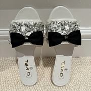 Chanel White Leather Gladiator Slides - 5