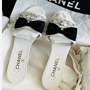 Chanel White Leather Gladiator Slides - 4