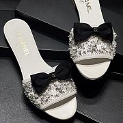 Chanel White Leather Gladiator Slides - 3