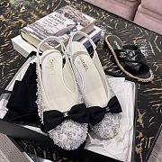CHANEL Women's Bow Slingback Flats Embellished Leather - 1