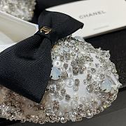 CHANEL Women's Bow Slingback Flats Embellished Leather - 5