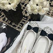 CHANEL Women's Bow Slingback Flats Embellished Leather - 4