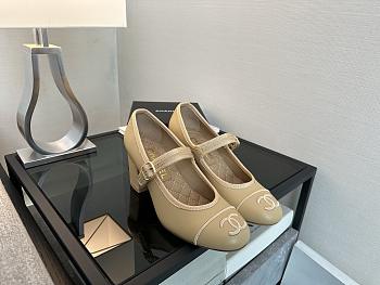 	 Chanel Beige Mary Jane Pumps