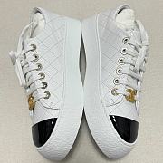 Chanel White Lambskin Sneakers - 4
