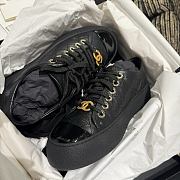 	 Chanel Black Lambskin Sneakers - 6