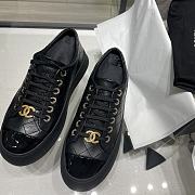 	 Chanel Black Lambskin Sneakers - 5