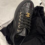 	 Chanel Black Lambskin Sneakers - 4