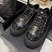 	 Chanel Black Lambskin Sneakers - 3