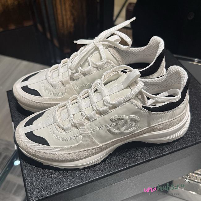 Chanel Trainers - Calfskin & suede calfskin, white & black  - 1