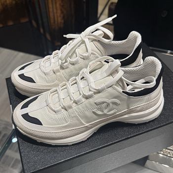 Chanel Trainers - Calfskin & suede calfskin, white & black 