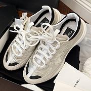 	 Chanel Trainers - Calfskin & suede calfskin, white & silver - 5