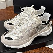 	 Chanel Trainers - Calfskin & suede calfskin, white & silver - 4