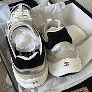 	 Chanel Trainers - Calfskin & suede calfskin, white & silver - 3