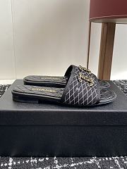 Chanel Black Quilted Slides - 6