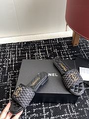 Chanel Black Quilted Slides - 3