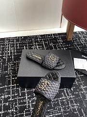 Chanel Black Quilted Slides - 2