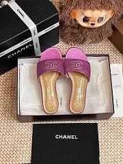 	 CHANEL Lambskin Pearl CC Sandals Purple - 6