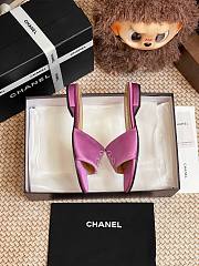 	 CHANEL Lambskin Pearl CC Sandals Purple - 5