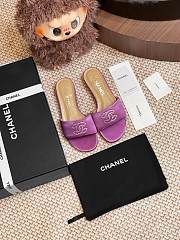 	 CHANEL Lambskin Pearl CC Sandals Purple - 2