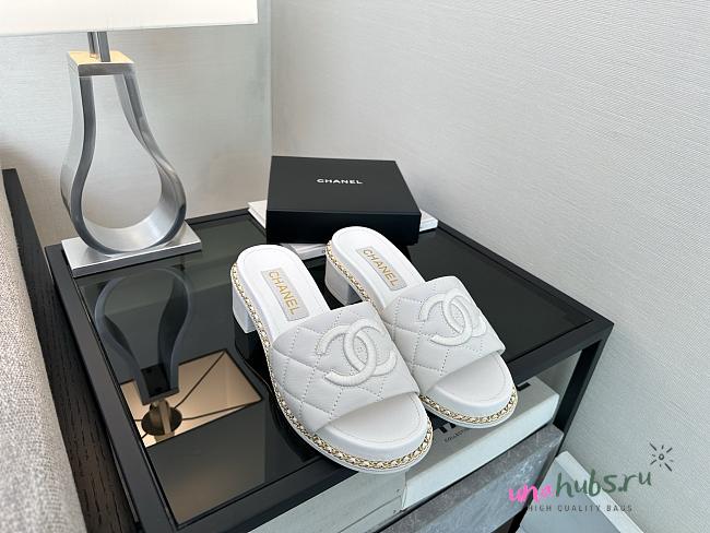Chanel Mule White Sandals - 1