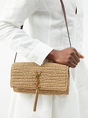 YSL Kate chain bag with tassel in raffia - 26 X 13,5 X 4,5 cm - 3
