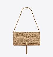 YSL Kate chain bag with tassel in raffia - 26 X 13,5 X 4,5 cm - 1