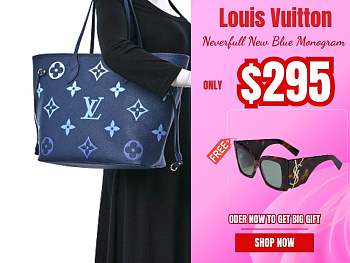 Louis Vuitton Neverfull New Blue Monogram M46514 Bag