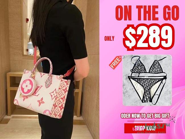 Louis VuittonNew Onthego PM Pink Leather Bag - 1