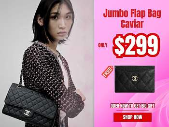 Chanel Jumbo Double Flap Bag Original Caviar Leather silver hardware