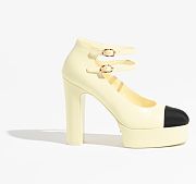Chanel Mary Janes Yellow Shoes - 1