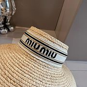 Miu Miu Raffia-effect fabric visor - 3
