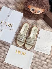 Dior Dway Platform Slide Gold Embroidered Cotton - 6