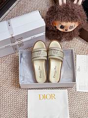 Dior Dway Platform Slide Gold Embroidered Cotton - 5