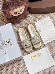 Dior Dway Platform Slide Gold Embroidered Cotton - 4